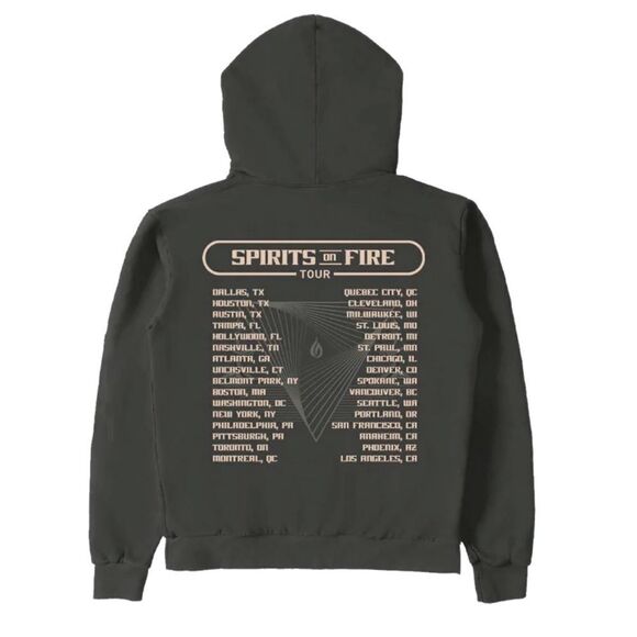 Smashing Pumpkins Spirits on Fire Tour Hoodie Men's Gray Size Large - Picture 2 of 6